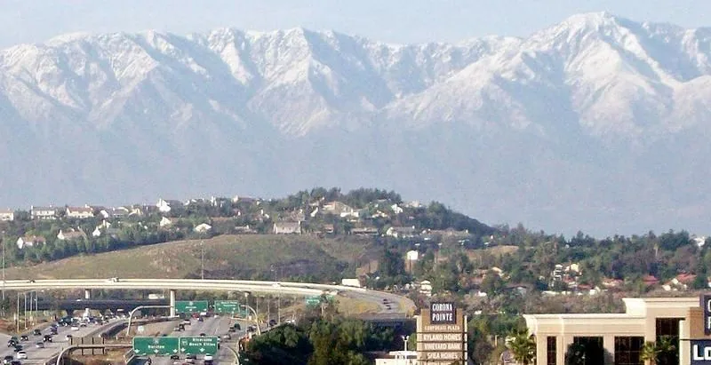 Corona with mountains in the distance