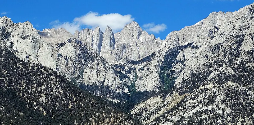 Mount Whitney on the Tulare–Inyo county boundary (photographed 2016)