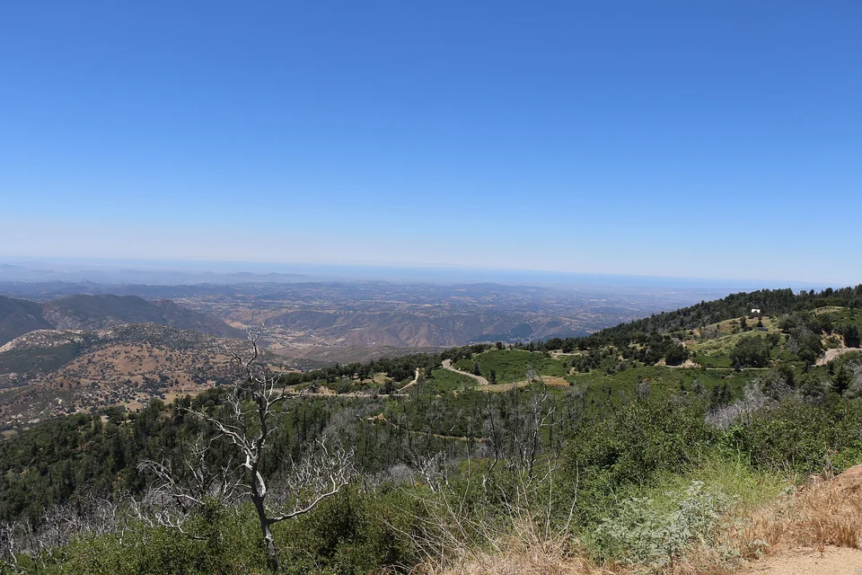 A broad view from Palomar Mountain toward inland San Diego County